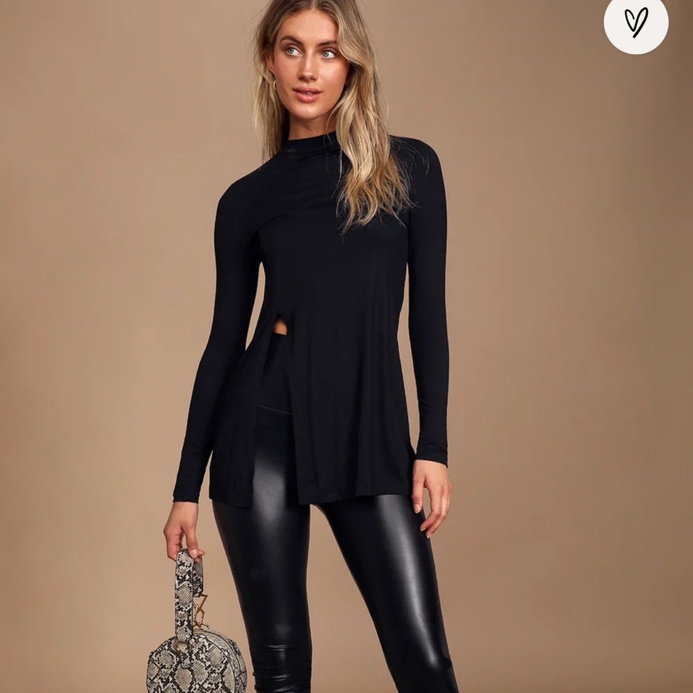 Black Long Sleeve Tunic Top